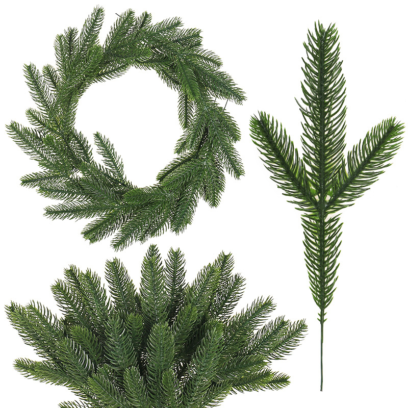 Christmas Wreath Fake - 人工松の枝、偽松葉、グリーン装飾品、DIYリース用品、クリスマス装飾、フェイクグリーン、ホームデコレーション