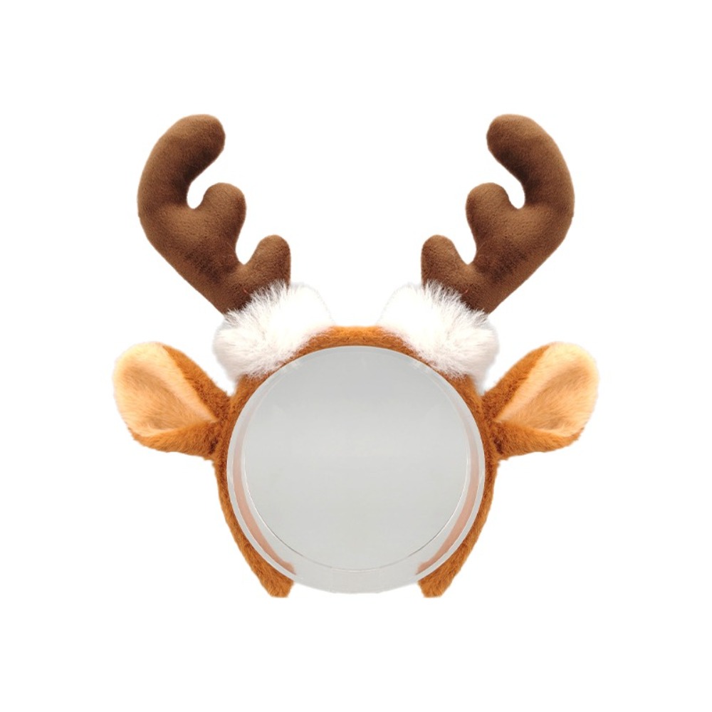 Reindeer Antlers Headband - リアルなぬいぐるみ鹿の角カチューシャ キュートなフェスティバルデザイン 鹿の耳ヘアピース ユニバーサルフィット 柔らかい生地 トナカイヘアフープ