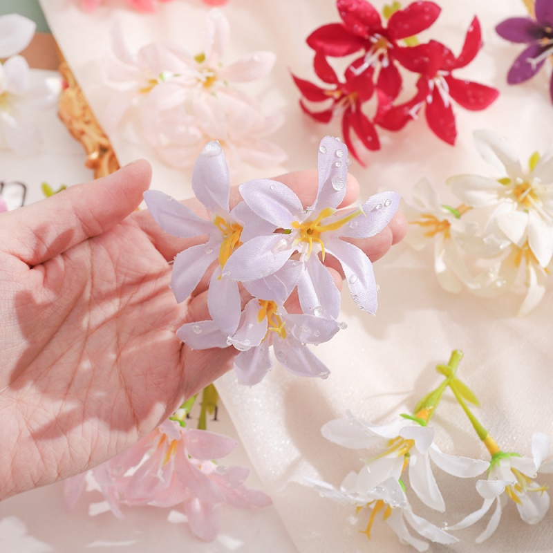 10 個造花ヘッドミニシルク露ユリの花クラフトリース家の装飾 - Christmas Wreath Fake のレビューと価格