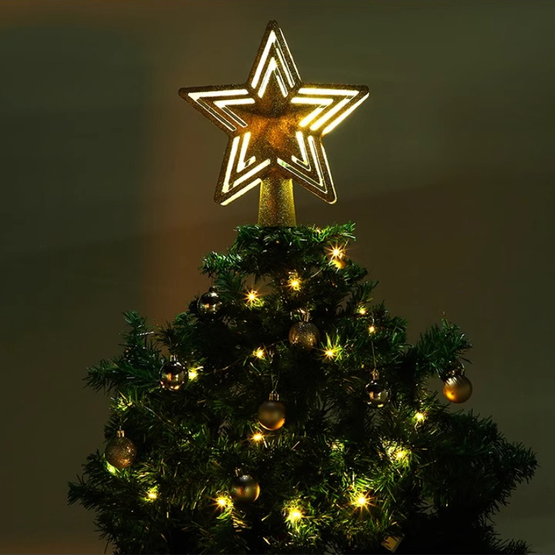 LEDプロジェクションツリートッパー スター ゴールデンペン - Star Tree Topper のレビューと価格