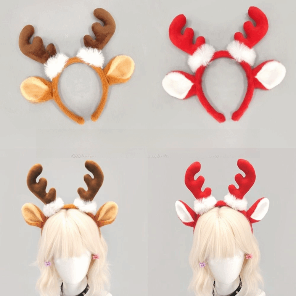 リアルな鹿の角のヘッドバンド、かわいい柔らかい生地のトナカイ - Reindeer Antlers Headband のレビューと価格