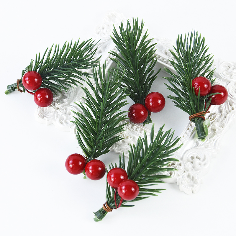 10 個クリスマスベリーパインコーンヒイラギの枝人工赤松葉ク - Christmas Wreath Fake のレビューと価格
