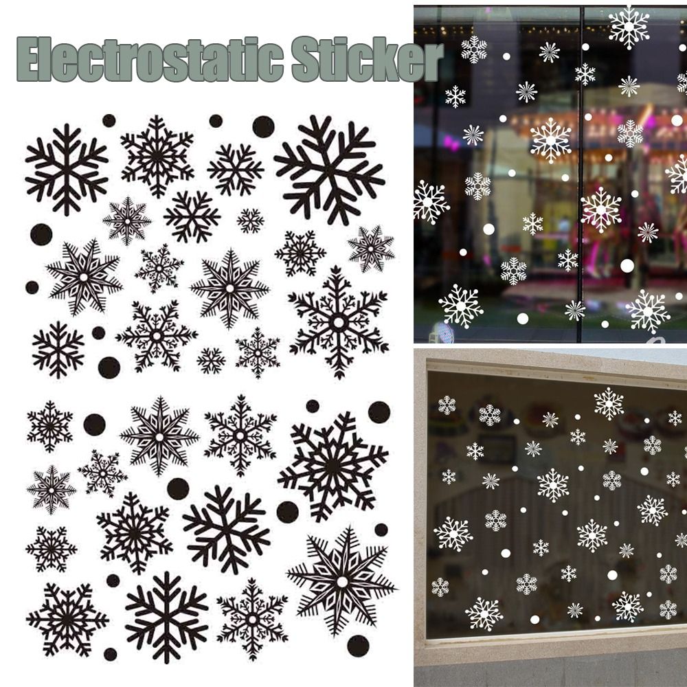 30 個の PVC クリスマス雪片ステッカー白い雪片静電壁ス - Snowflake Window Decal のレビューと価格