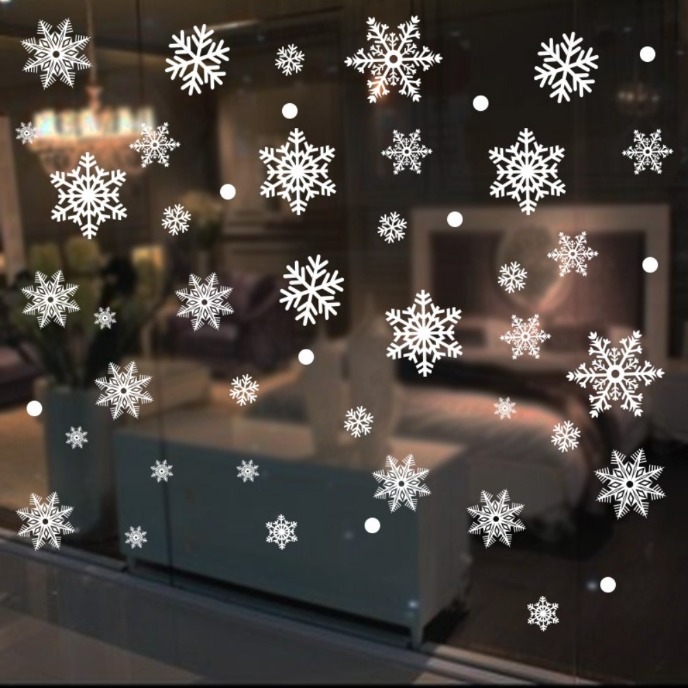 30 個の PVC クリスマス雪片ステッカー白い雪片静電壁ス - Snowflake Window Decal のレビューと価格