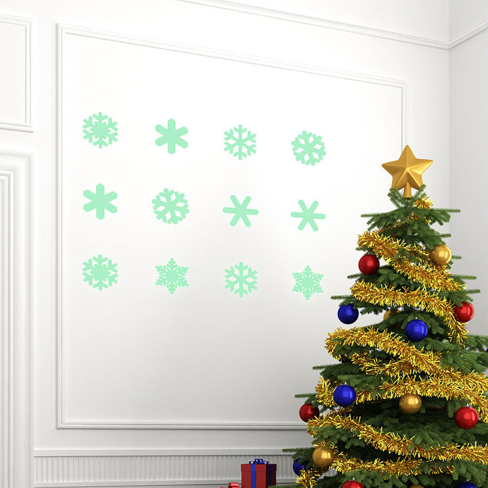 1セット 光るクリスマススノーフレークウォールステッカー 暗 - Snowflake Window Decal のレビューと価格