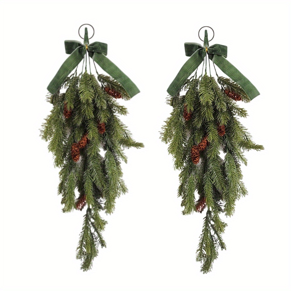 クリスマスティアドロップスワッグ - 鈴とベルベットのリボン - Christmas Tree Artificial のレビューと価格