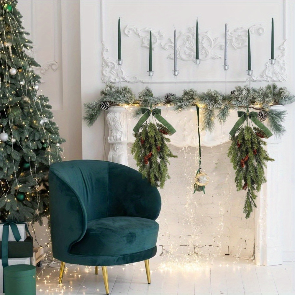 クリスマスティアドロップスワッグ - 鈴とベルベットのリボン - Christmas Tree Artificial のレビューと価格