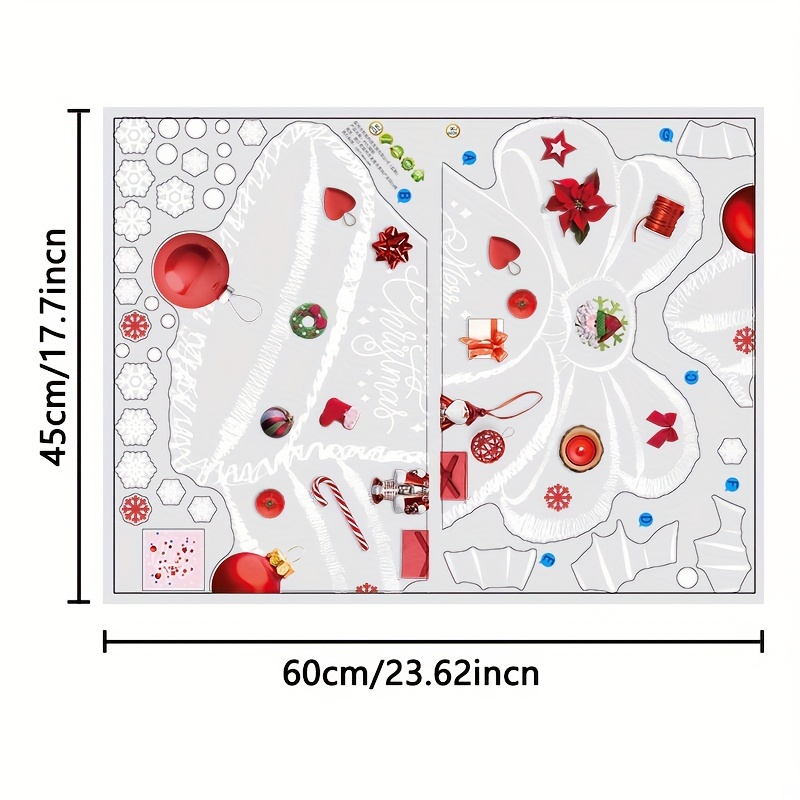クリスマスステッカー 雪の結晶ツリー サンタクロースステッカ - Snowflake Window Decal のレビューと価格