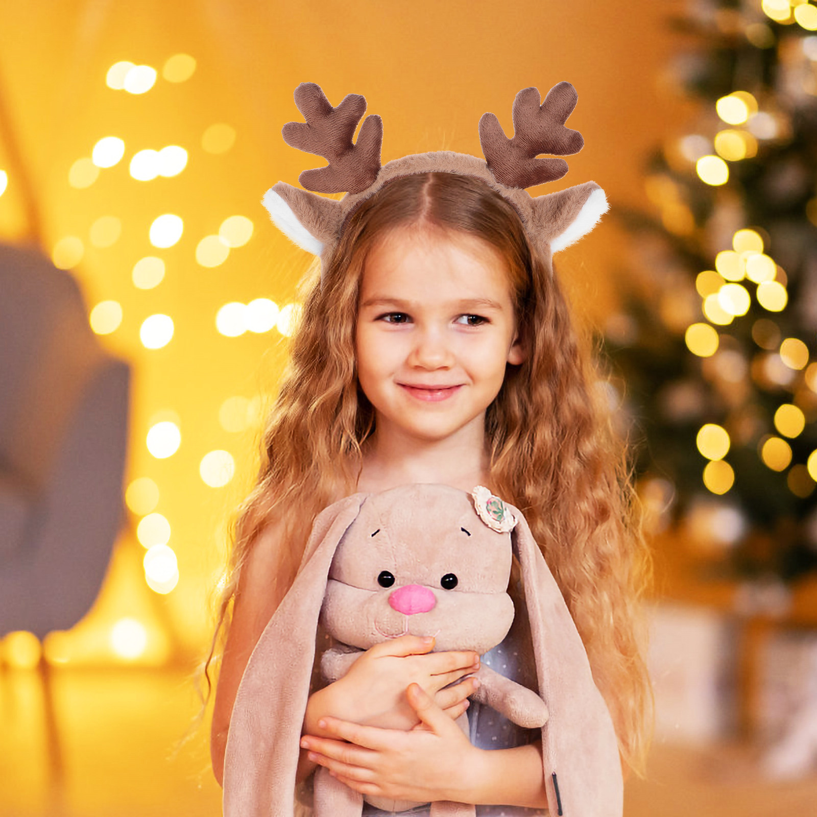 クリスマスヘッドバンド トナカイの角デザイン 快適なユニバー - Reindeer Antlers Headband のレビューと価格